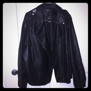 Plus size Floral moto jacket